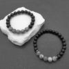 Браслет из бусин мужской, браслет из черного агата властный социальный человек студент парный браслет женский
