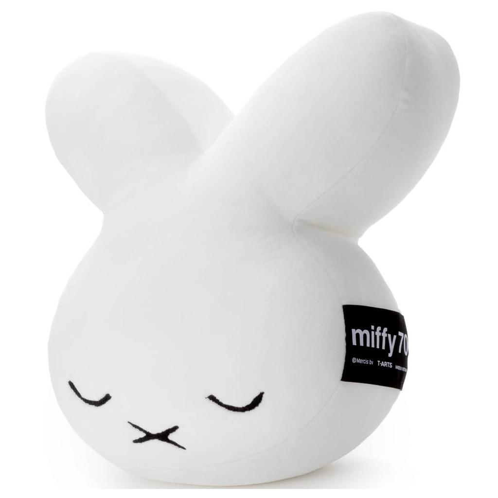 Bruna Miffy70th Nineche Design Mocchi-Mocchi-Style Face Cushion Miffy (Sleeping) Plush Toy Height Approx. 34cm