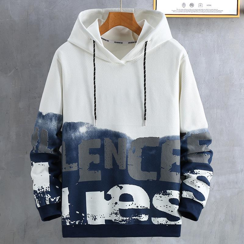 Весенне-осенняя толстовка с капюшоном, мужская куртка больших размеров, свободная студенческая повседневная толстовка с принтом для подростков 4XL-10XL