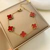 Браслет Lucky Four Leaf Clover из титановой стали 18 карат, легкий, роскошный, не тускнеющий женский браслет