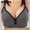 Women's Large Size Thin No Steel Ring Beautiful Back Bra Sexy Full Cup Comfortable Breathable Underwear Rear Three-row Buckle Anti-sagging Gather Bra