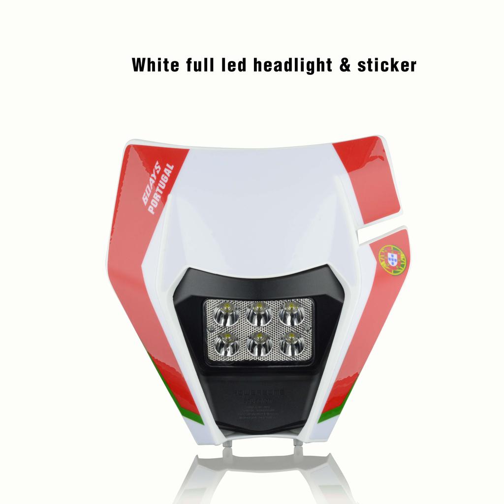 MCHMFG Motorcycle LED Headlight Headlamp Head Light Supermoto Fairing For KTM EXC SXF MX Dirt Bike Enduro LED Headlight