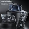 For iPhone 13 Pro Magnetic Case Shockproof Hard PC Phone Cover Rotatable Ring Holder Kickstand
