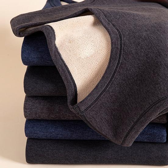 Men Thermal Tank Top Warm Fleece Lined Undershirt Sleeveless Crew Neck Base Layer Shirt Thickened Vest for Autumn And Winter