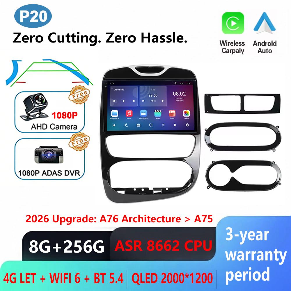 CPU A76-ASR8662 Android 16 For Renault Clio 4 BH98 KH98 2016-2019 Auto Car Radio Wireless Carplay GPS Navigation Stereo Video BT