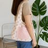 Fairy Bowknot Vest Bag Large Capacity Canvas Tote Bag Casual Floral Plaid Shoulder Bag  Outdoor