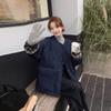Round Neck Plaid Down Cotton Jacket for Women New Thin Short Style Loose Cotton Jacket for Small People