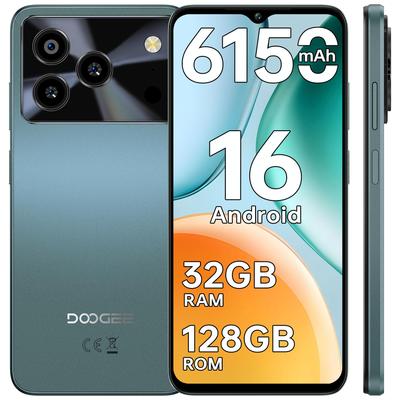 DOOGEE Note56 Pro Andriod 16 Разблокированный телефон, 32 ГБ + 128 ГБ / TF 2 ТБ Смартфон, Восьмиядерный 6,56" HD+ 90 Гц Мобильный 6150 мАч, Камера 13 МП + 8 МП, Две SIM-карты / GPS / NFC