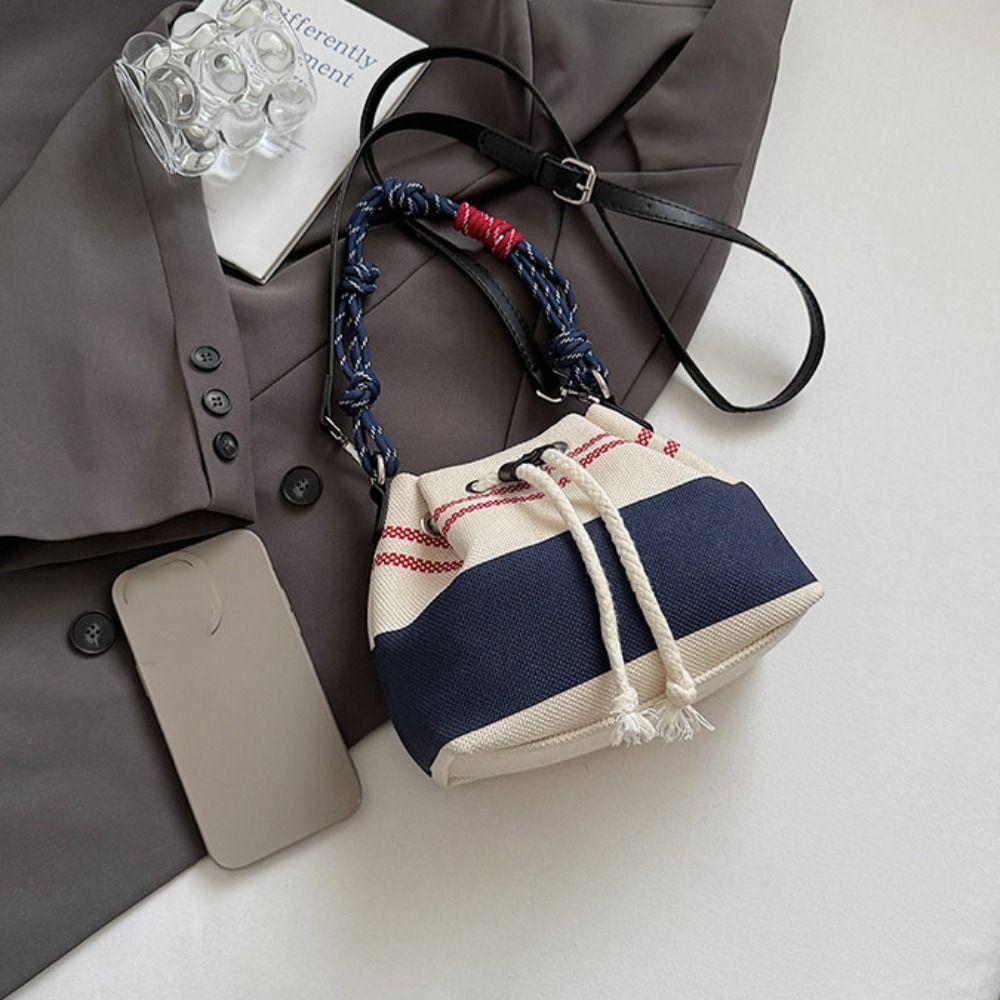 Purse Retro Canvas Bucket Bags Crossbody Bag Drawstring Bucket Bag  Girls