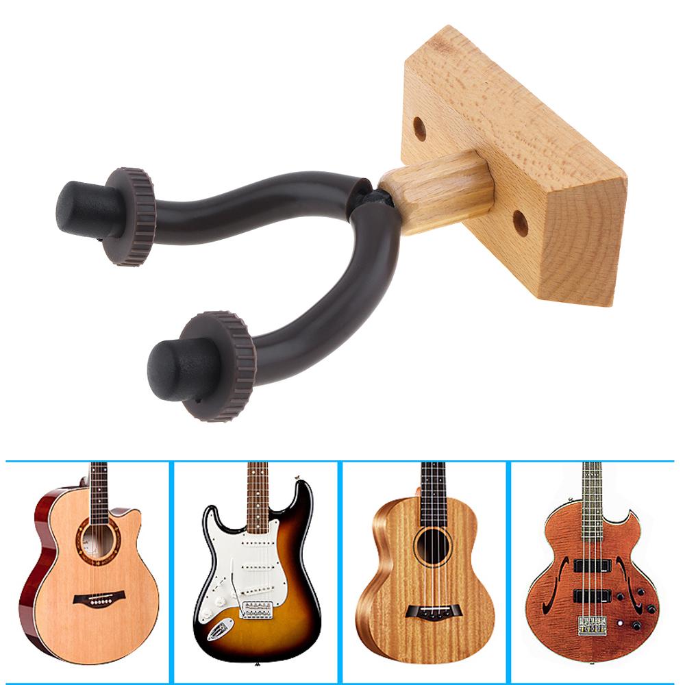 Деревянная настенная вешалка для гитары, держатель с регулируемым углом наклона для гитарного струнного инструмента