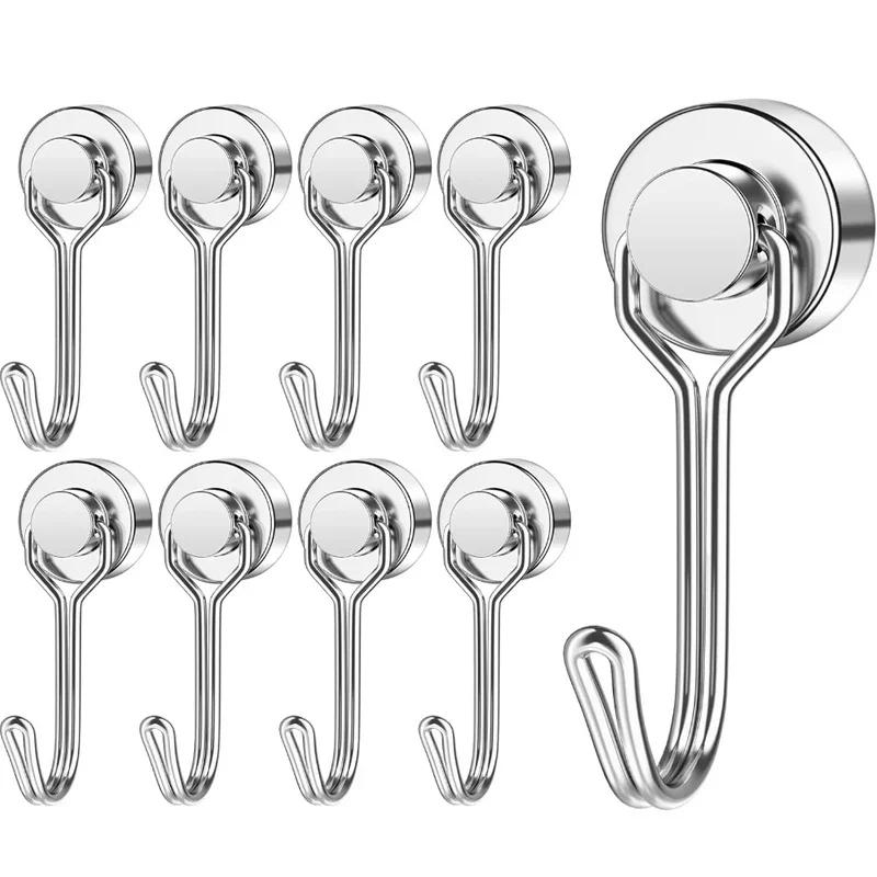 1-5 шт. Серебристые магнитные крючки Круиз Сверхмощные Неодимовые Магниты из редкоземельных элементов, Очень сильные магниты с крючком для подвешивания