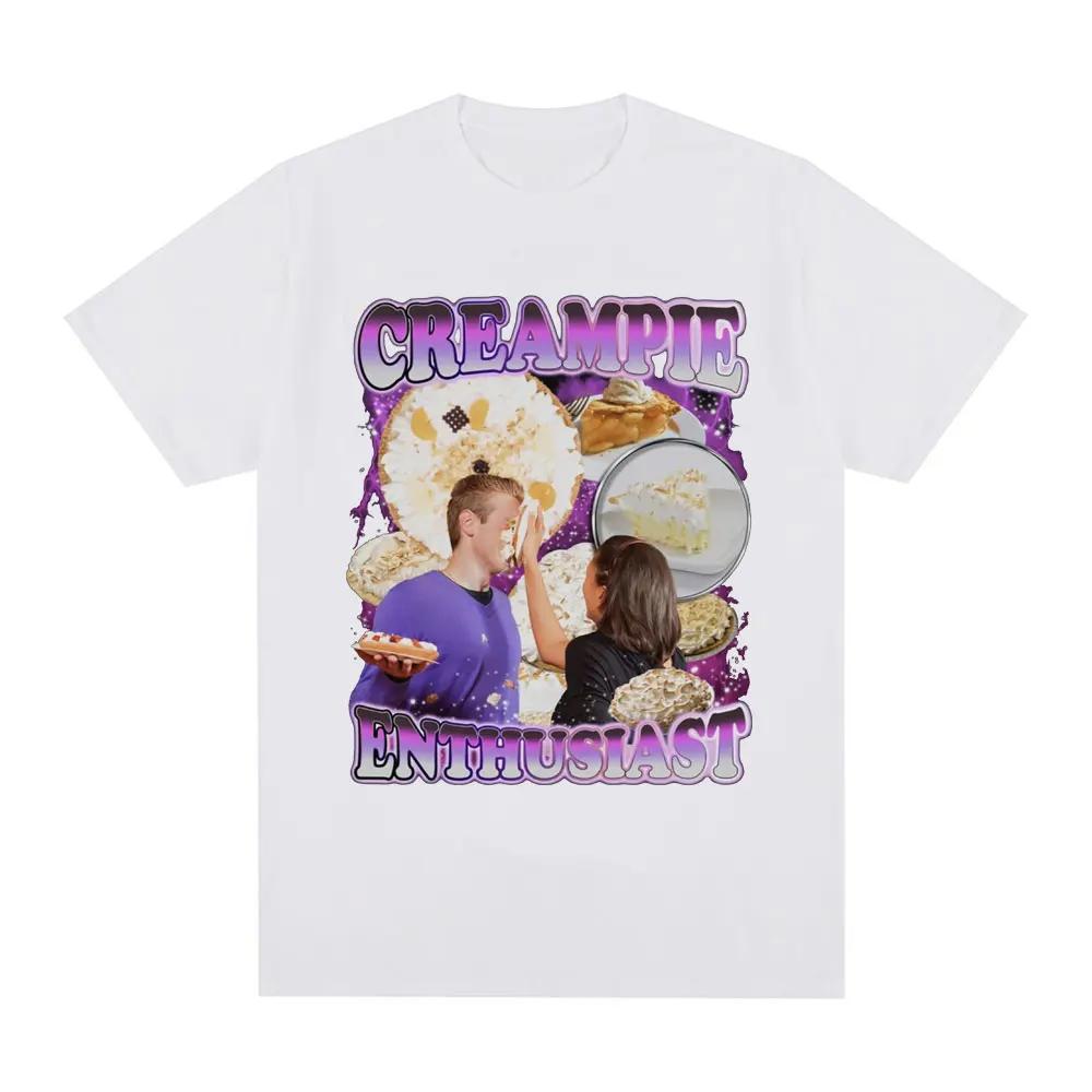 Футболка с графическим принтом Creampie Enthusist Meme Модная футболка Harajuku Retro с короткими рукавами Повседневная футболка большого размера