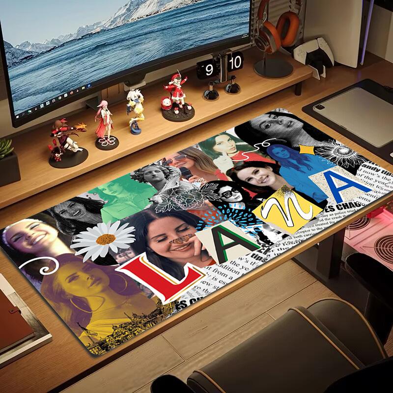 Lana Del Rey Color Mouse Pad Large Gaming Table Cushion Non-slip Laptop Tablet Big Mousepad XXL Mat Mini PC Playmat With Lock edge