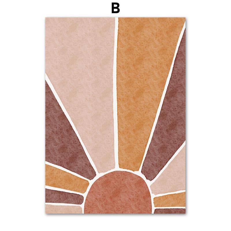 Богемное солнце Радуга Ваза Листья Пейзаж Настенная живопись Холст Картина Абстрактные постеры и принты Картины Гостиная Домашний декор