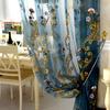1PC LOZUJOJU Luxury European Embroidered Flower Tulle Sheer Curtains Window Drapes For Living Room Home Decor
