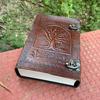 Embossed Tree of Life Leather Journal: Handmade Grimoire Book