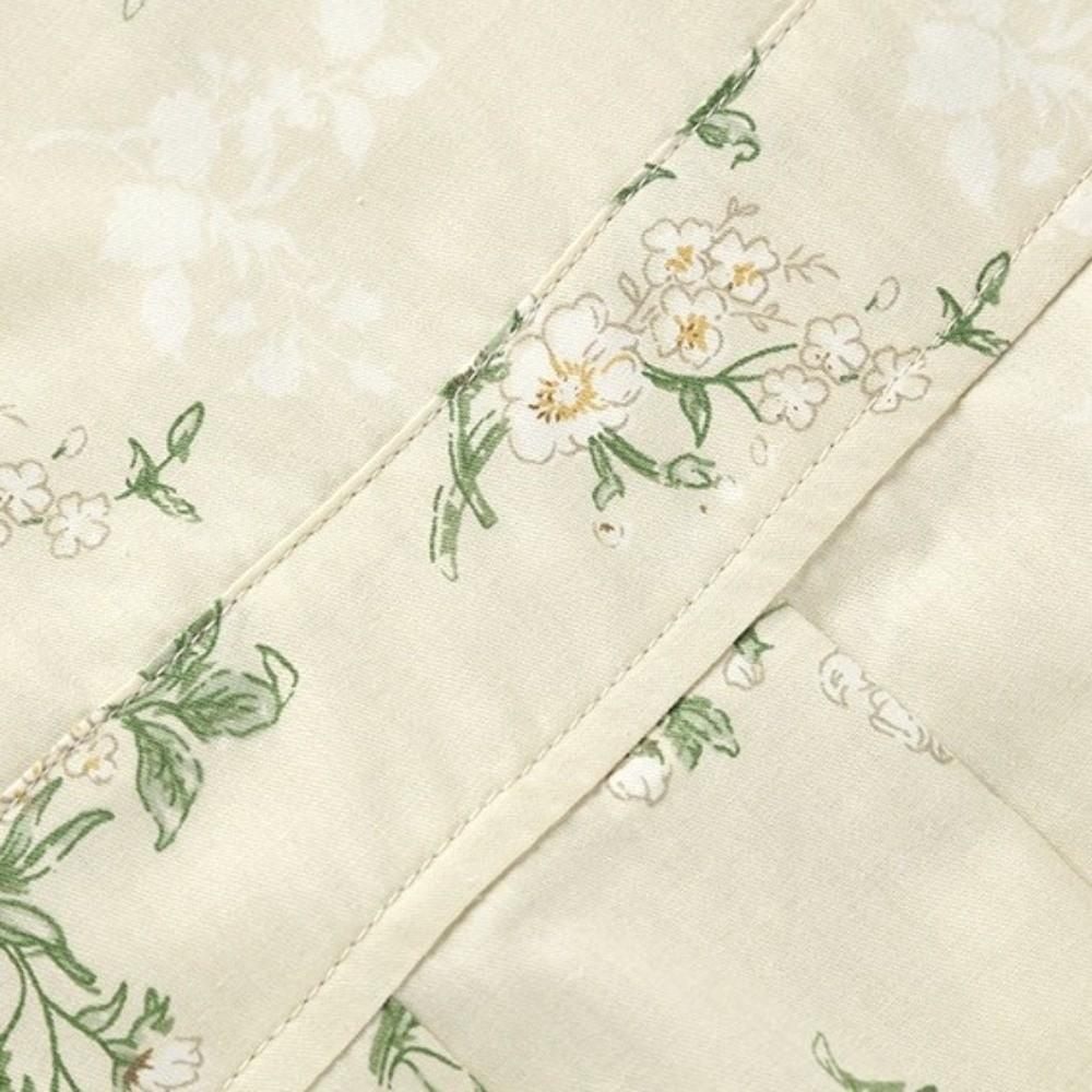 Floral Pattern Cotton Apron Pleated Skirt Korean-style Apron Girls Apron Household Work