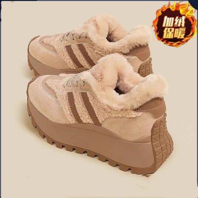 Женские вельветовые кроссовки на толстой подошве, маленькие папины кроссовки 2025 зима новинка, женские хлопковые туфли для внешней торговли