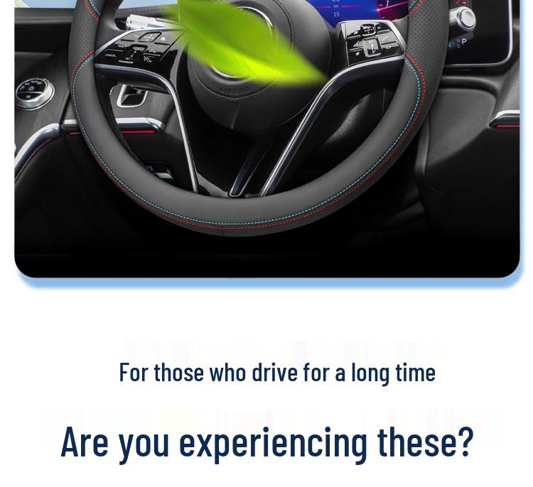 Настоящая кожаная оплетка руля Geely Haoyue Pro, Ультратонкая, Противоскользящая, Влагопоглощающая, Универсальная для всех сезонов