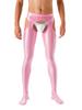 Mens Cutout Crotchless Pantyhose Glossy Mid Waist Tights Leggings