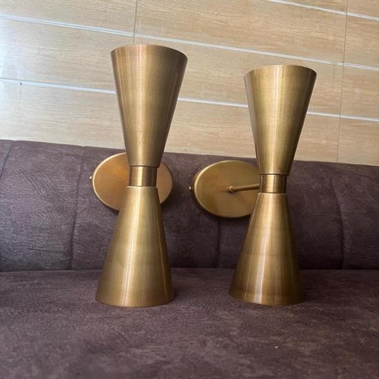 Настенный бра в стиле модерн середины века с двойным конусом, минималистичный светильник для туалетного столика