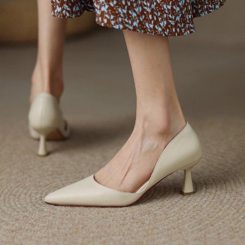 Женская летняя обувь Сандалии Туфли для женщин 2024 на среднем каблуке Мокасины Stilito Желтые с острым носком EA Y2k Trend Стильные