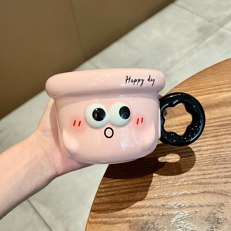 Милая керамическая кружка с цветами, высокая ценность, офисная кофейная кружка, чашка для питья для пары с крышкой, для подарка на день рождения девушки