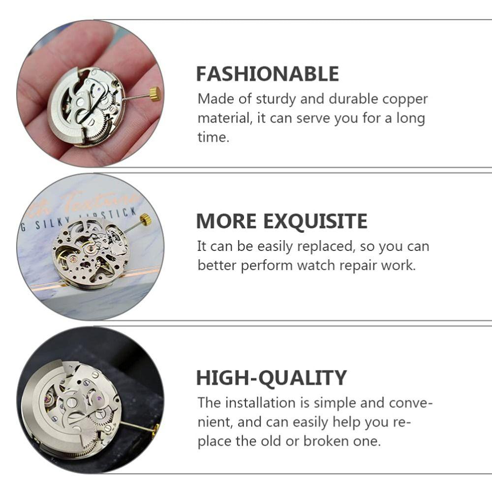 White Movement Watch Movement 3 Pin Design Single Calendar Watch Movement Replacement 3 Hands Automatic Mechanism