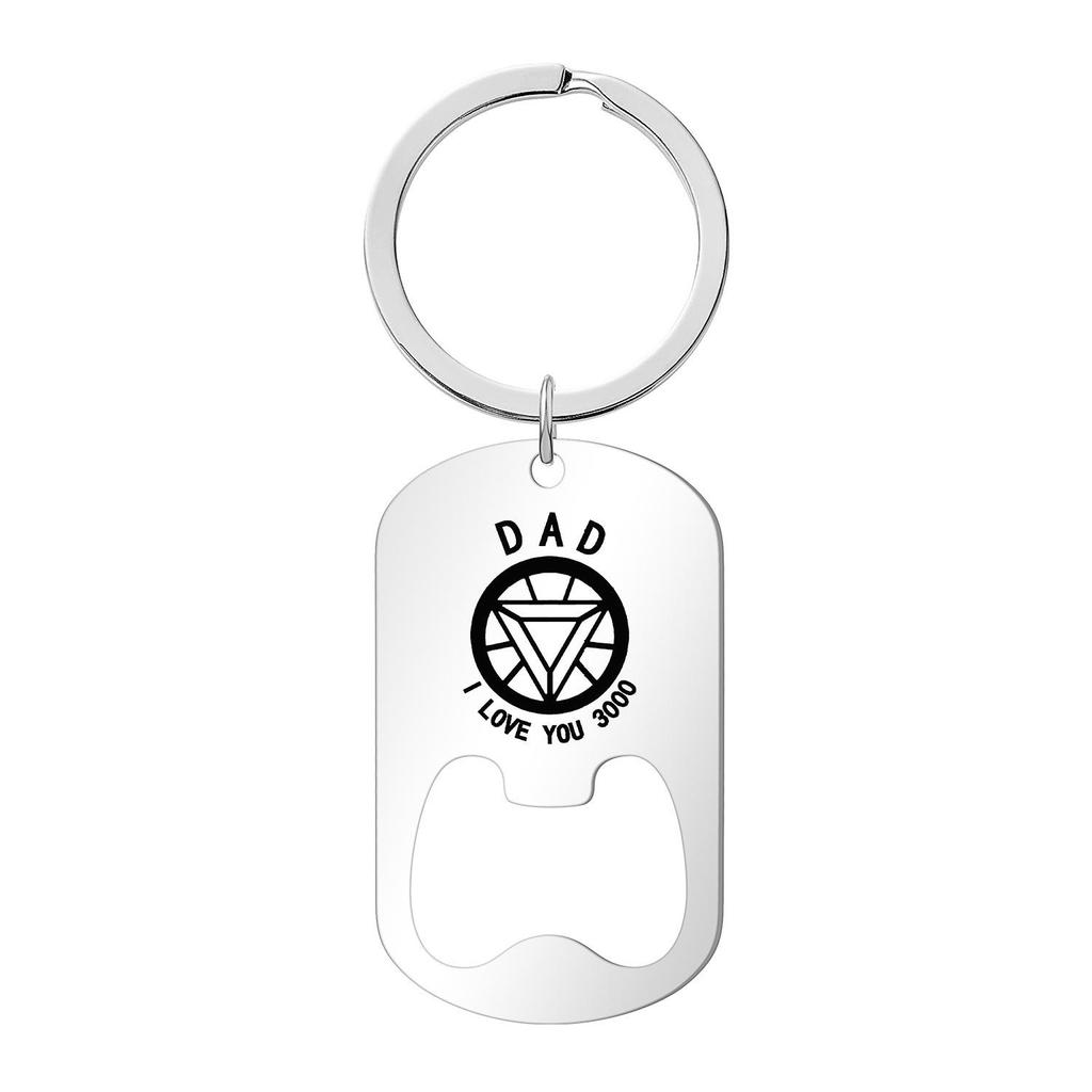Engraved Metal Keychain Bottle Opener - Family Gift for Birthdays & Father's Day