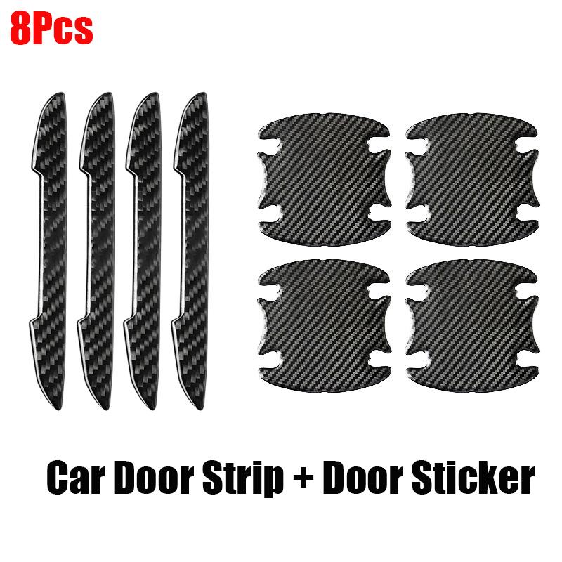 14 шт. Защита от царапин на чашки ручек дверей автомобиля, наклейки из углеродного волокна, защитная полоса для зеркал заднего вида, для автомобиля, автоаксессуары