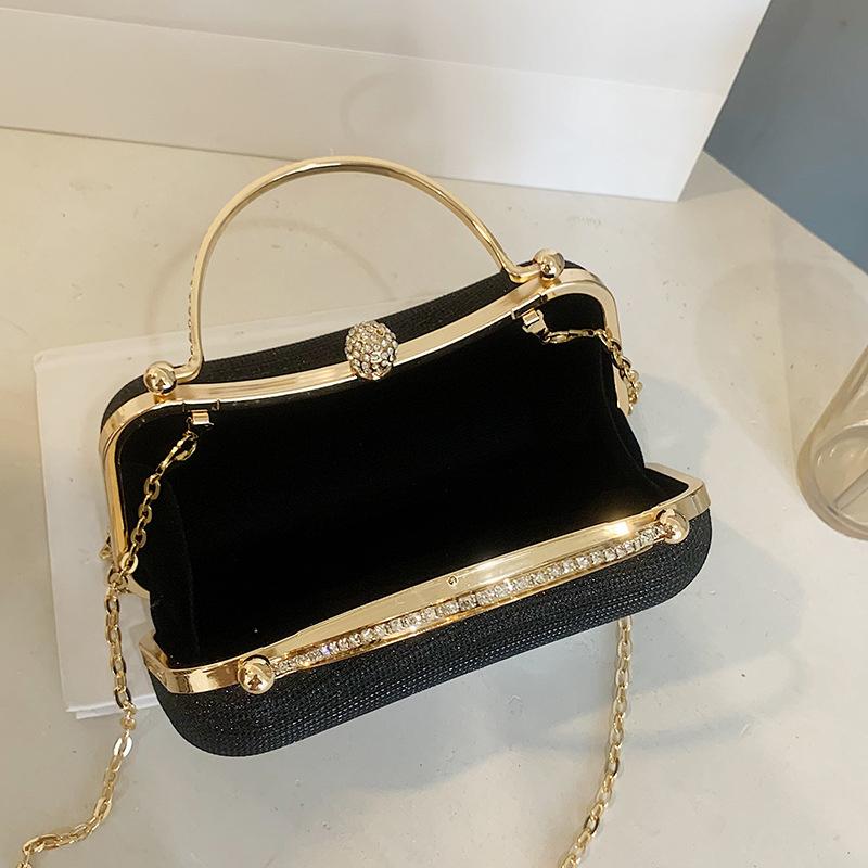 Dinner Bag Shiny Fashion Handheld Bag One Shoulder Chain Women's Crossbody Bag
