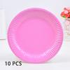 10 PCS Solid Color Disposable Paper Tray Eco-friendly Cardboard Diameter 18cm High quality white cardboard Handmade props