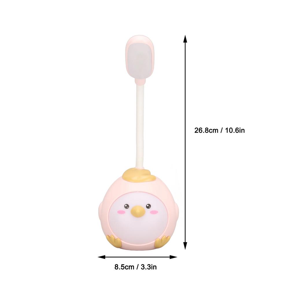 LED Desk Lamp USB Charging Eye Flexible Color Night Light with Cute Chicken Base
