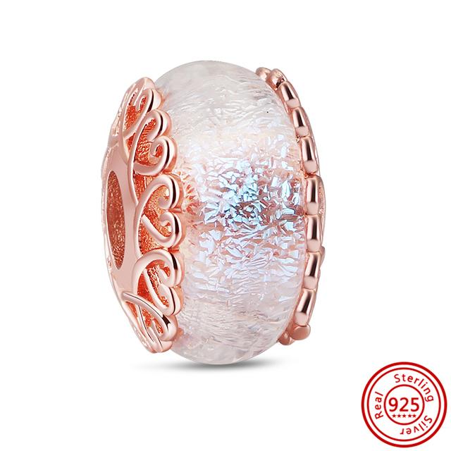 Красочные муранские стеклянные бусины с цветком в виде сердца, пузырьков и листьев, очаровательные браслеты, ювелирные изделия из 100% стерлингового серебра 925 пробы