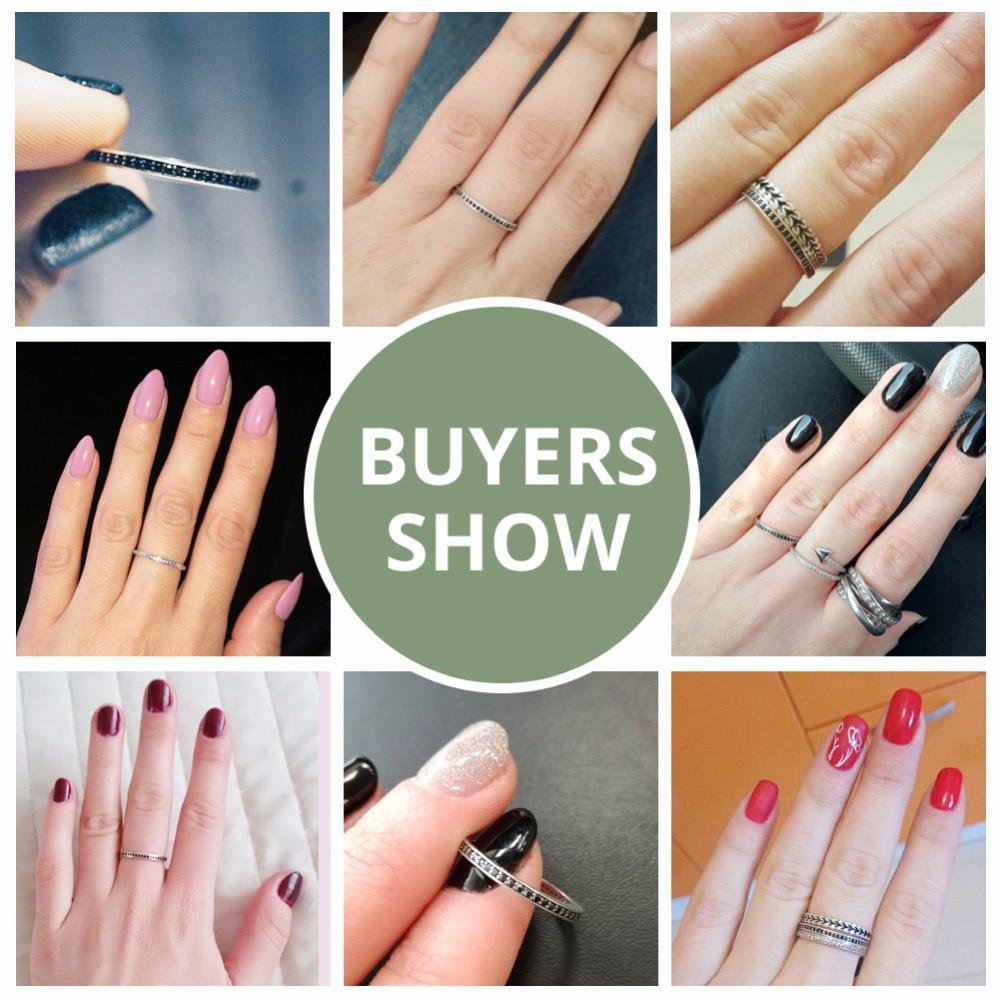 Bamoer TOP SALE Authentic 925 Sterling Silver 4 Colors Dazzling CZ Stackable Rings for Women