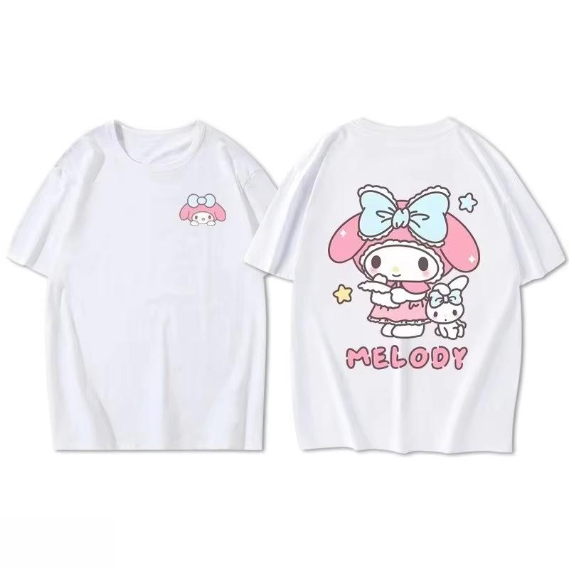 Sanrio Summer New Cute My Melody Printed Tshirt Womens Unisex New Tshirt Y2K Retro Casual Short Sleeve Top