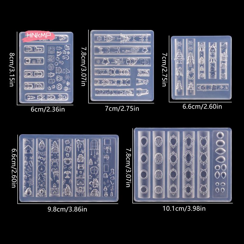 3D Рождественский Снеговик и Елка Силиконовая Форма для Ногтей Снежинка и Дизайн Снеговика для Нейл-арта DIY Маникюр Декорация