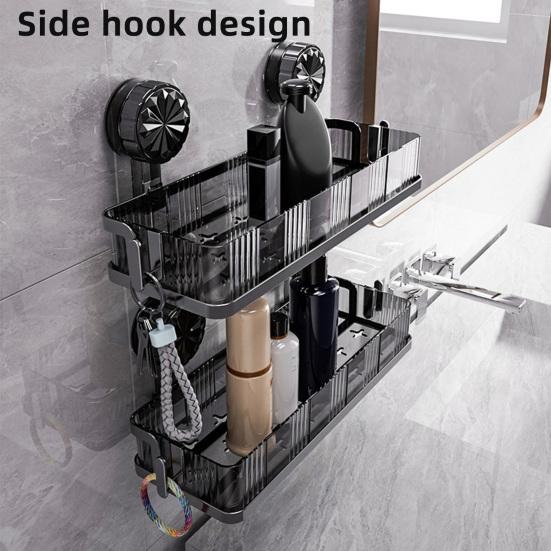 Полка для хранения в ванной с присоской, крючок с высокой несущей способностью, легко устанавливаемая стойка для хранения, органайзер для душа