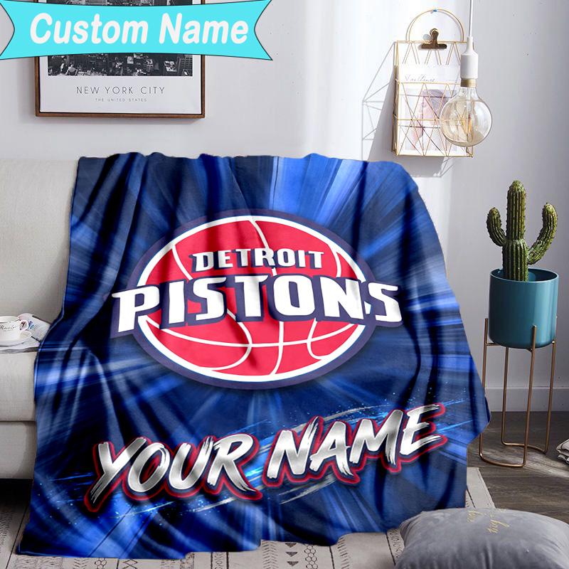 Custom Name Blanket Detroit Basketball Art Blanket Bedding Blanket for Travel, Camping, Living Rooms, Offices, Sofas, Fan Christmas gift