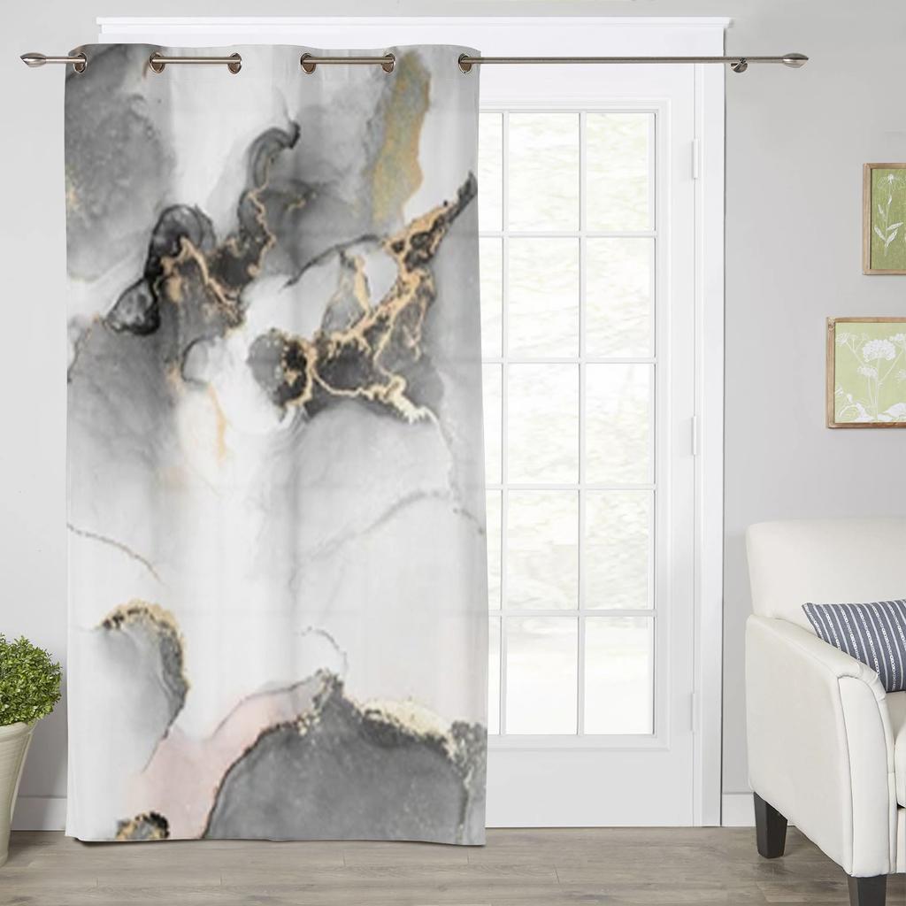 Черное Золото Абстрактный Мрамор Оконные Шторы Для Гостиной Роскошный Декор Спальни Драпировки Кухонные Оконные Шторы