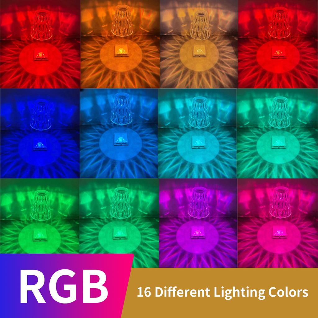 Acrylic Diamond Table Lamp Remote & Touching Control Available 16 Different Lighting Colors with