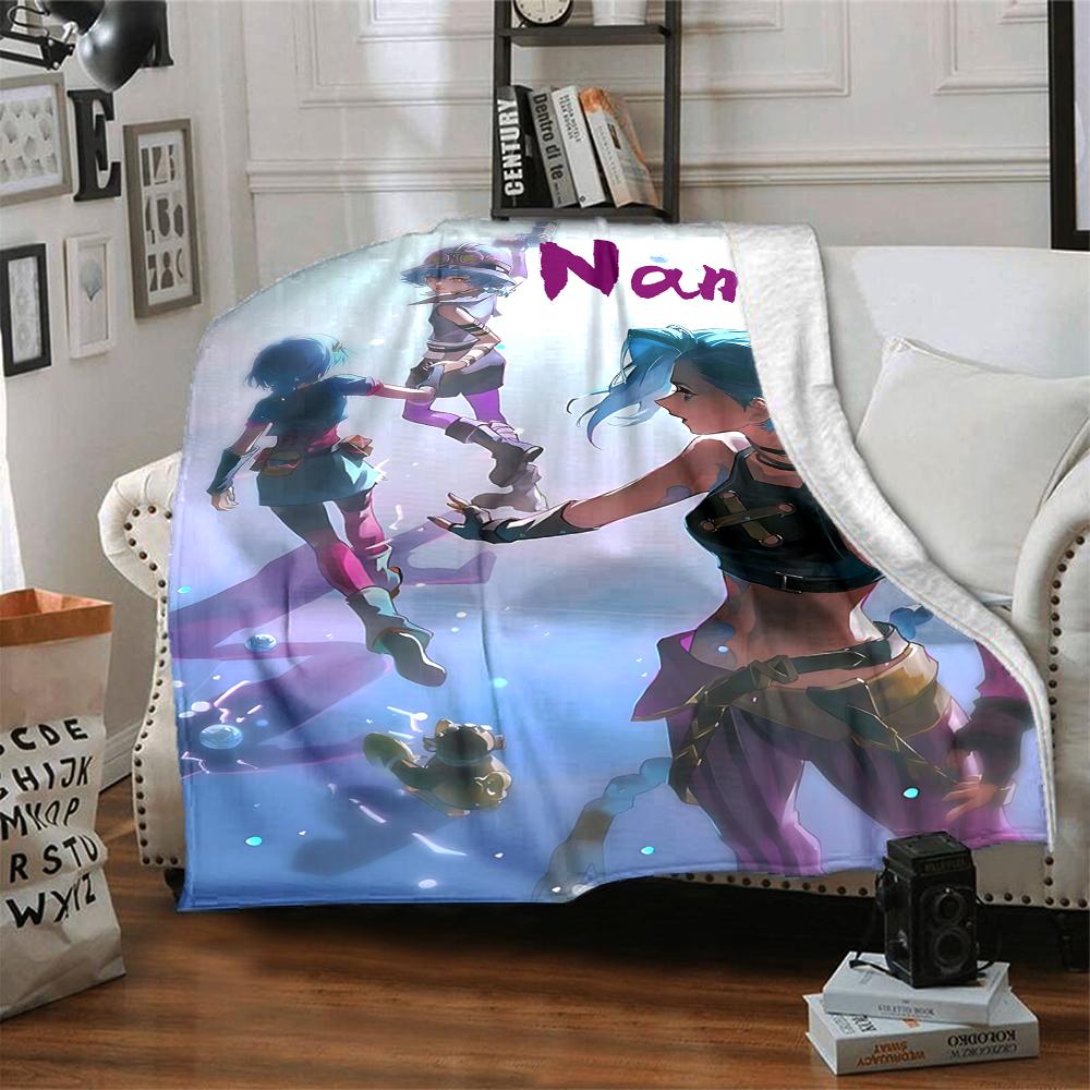 Custom Name Jinx Power Dark Party Blanket For Couch Bed Plush Cozy Fuzzy Blanket Super Soft Warm Blankets For Fall And Winter 091619