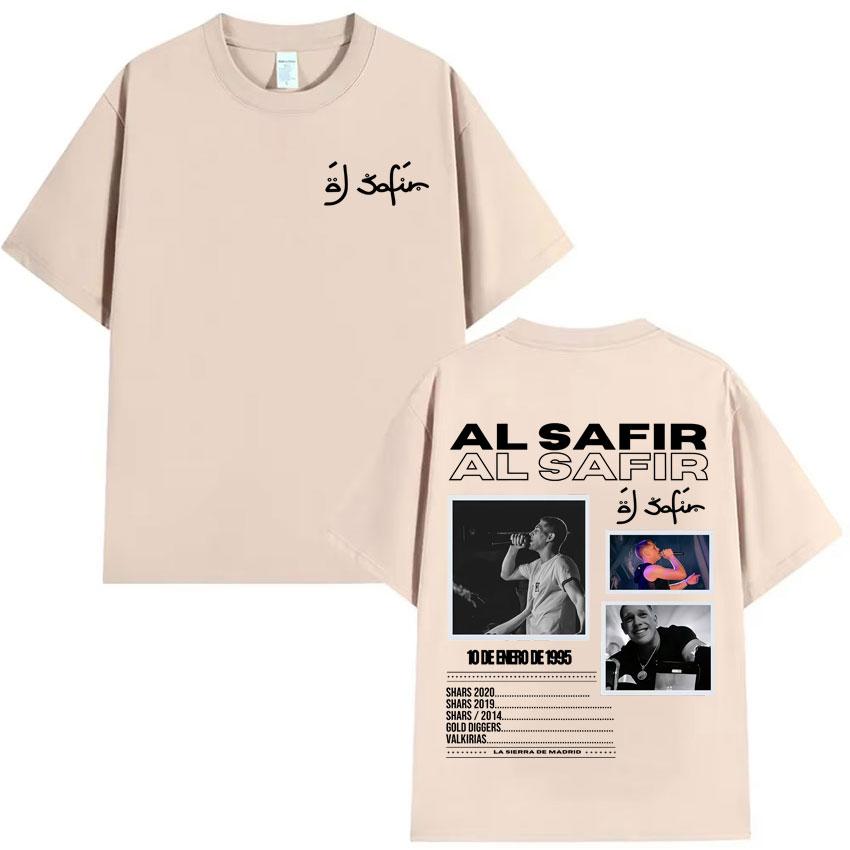 Rap Artist Al Safir Tour Graphic Fashion Hip-hop T-shirt for Men Harajuku, Oversized Summer Print 100% Pure Cotton T-shirt