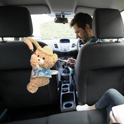 Автомобильная коробка для салфеток Плюшевый мишка Диспенсер для салфеток в автомобиль Держатель для салфеток с игрушкой Для внедорожников, автодомов, седанов, грузовиков, водителей, автовладельцев, путешественников