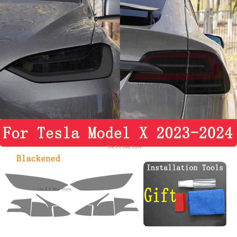 Для TESLA Model X 2024 Автомобильный Внешний Вид Фара Защита от Царапин Передняя Фара Тонировка Защитная Пленка TPU Аксессуары для Ремонта
