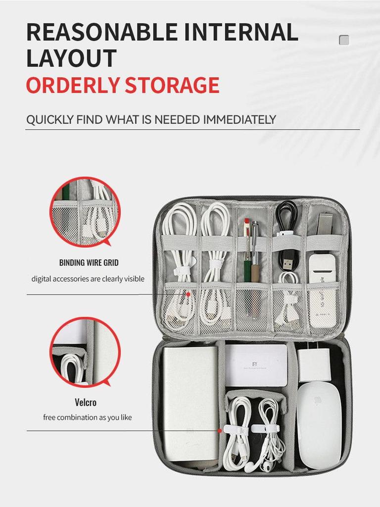 Цифровая сумка для хранения, многофункциональный водонепроницаемый органайзер для кабелей, сумка для наушников, сумка для макияжа с отделениями, портативная сумка, дорожная сумка большой вместимости