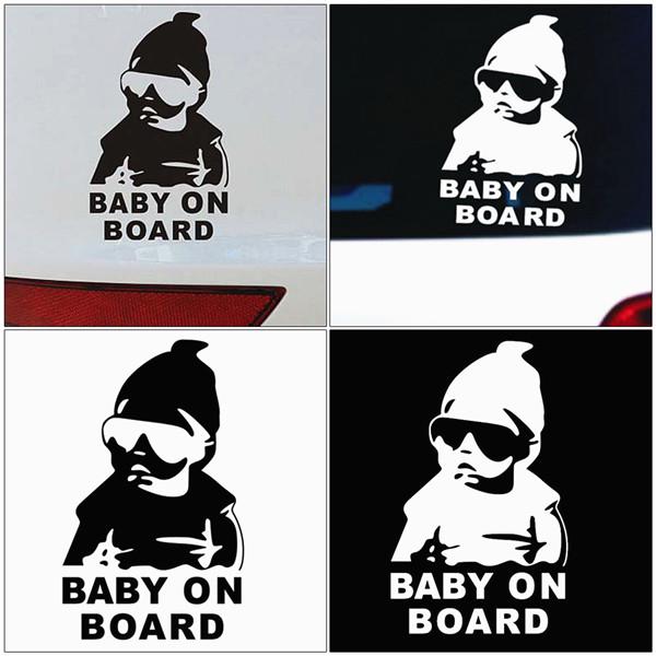 14x9 см BABY ON BOARD крутые задние светоотражающие солнцезащитные очки для детей, автомобильные наклейки, предупреждающие наклейки