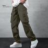 Мужские летние брюки с несколькими карманами, эластичным поясом на шнурке, свободные брюки-карго, однотонные уличные брюки для походов на свежем воздухе, кемпинга