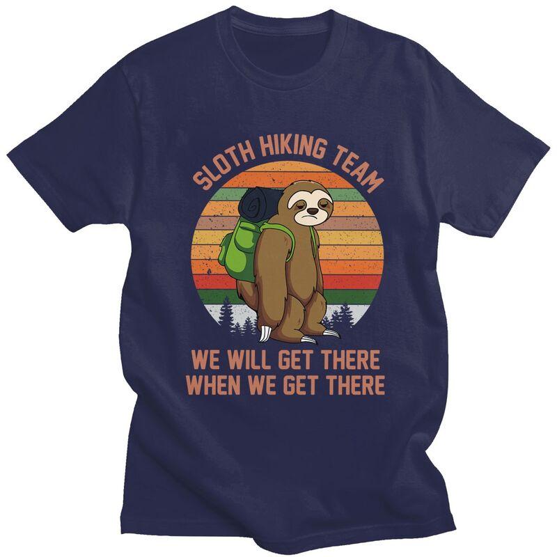 Custom Sloth Hiking Team T Shirts Unisex Short-Sleeve T-shirts Streetwear Tee Tops Oversized Tshirts Merch