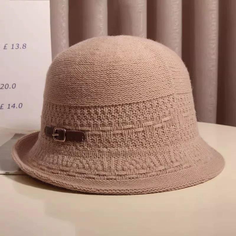 Spring and Autumn new models show small face, white wide brim warped edge temperament basin hat, French Hepburn style elegant fisherman hat children
